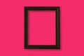 One black frame on a pink wall Royalty Free Stock Photo