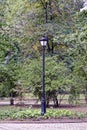 One black iron pillar with an old street lamp Royalty Free Stock Photo