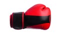 One black and red boxing mitts on a white background