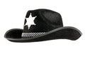 One black sheriff cowboy hat