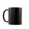 One blank black ceramic mug isolated on white. Mockup for design Royalty Free Stock Photo