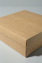 One blank cardboard box on white background, closeup. Mockup for design Royalty Free Stock Photo