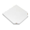 One blank white paper cardboard box for pizza isolated white. Top view. Food to go packaging Royalty Free Stock Photo