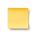 One blank yellow sticky note isolated on white created with Generative AI Royalty Free Stock Photo