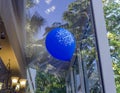 One blue happy birthday balloon Royalty Free Stock Photo