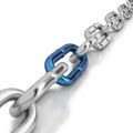 One blue link in a chrome chain