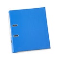 One blue office folder isolated on white, top view Royalty Free Stock Photo