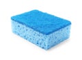 One blue sponge isolated on white. Cleaning tool Royalty Free Stock Photo