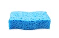 One blue sponge isolated on white. Cleaning tool Royalty Free Stock Photo