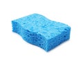 One blue sponge isolated on white. Cleaning tool Royalty Free Stock Photo