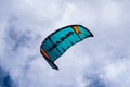 One blue turquoise board kite