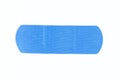 One blue wound patches detectable in a metal detector, isolated on a white background with a clipping path.