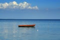One boat, one seagull and one cloud Royalty Free Stock Photo