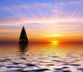 Sailing to the sunset Royalty Free Stock Photo