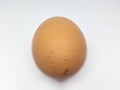 One boiled egg is brown. isolated on white Royalty Free Stock Photo