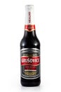 one bottle of beer "Krusovice Cerny Nealko" isolated