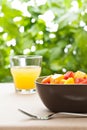 One bowl of Mixed tropical fruit salad Royalty Free Stock Photo