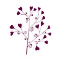 One branch with hearts for valentines day.