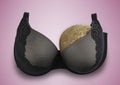 One breast breast cancer concept half empty bra after amputation