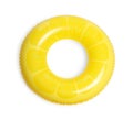 One bright inflatable ring isolated on white, top view Royalty Free Stock Photo