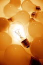 One bright light-bulb Royalty Free Stock Photo