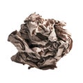 One brown crumpled paper ball over isolated white background Royalty Free Stock Photo
