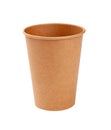 One brown paper parchment coffee cup isolated