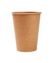 One brown paper parchment coffee cup isolated