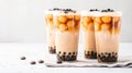 one Bubble milk tea in glasses on white background Royalty Free Stock Photo