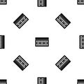 One building brick pattern seamless black Royalty Free Stock Photo