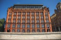 One of the buildings in central Moscow next to the river