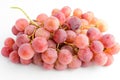 One bunch of ripe organic red pink grapes isolated on white background, side view with soft focus of tasty healthy food Royalty Free Stock Photo
