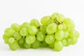 One bunch of ripe organic white grapes isolated on white background, top view Royalty Free Stock Photo