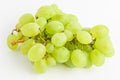 One bunch of ripe organic white grapes isolated on white background, top view Royalty Free Stock Photo