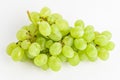 One bunch of ripe organic white grapes isolated on white background, top view Royalty Free Stock Photo