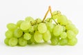 One bunch of ripe organic white grapes isolated on white background, top view Royalty Free Stock Photo