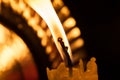 One burning candle in the dark Royalty Free Stock Photo