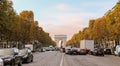 Beautiful sunset at Champs-Elysees