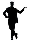 One business man hand open silhouette Royalty Free Stock Photo