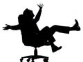 One business man happy joy silhouette Royalty Free Stock Photo