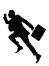 One business man jumping running silhouette Royalty Free Stock Photo