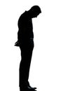 One business man sad lonely silhouette Royalty Free Stock Photo