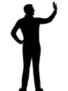 One business man saluting silhouette Royalty Free Stock Photo