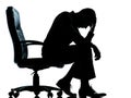 One business man tired sad despair silhouette Royalty Free Stock Photo