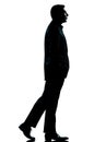 One business man walking silhouette Royalty Free Stock Photo
