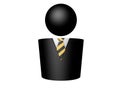 One businessman symbol icon tie white background 3d render rendering illustration