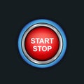 One button start and stop - vector Royalty Free Stock Photo