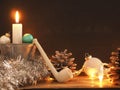 First Advent, one candle burning Royalty Free Stock Photo