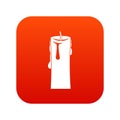 One candle icon digital red Royalty Free Stock Photo