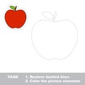 One cartoon red apple